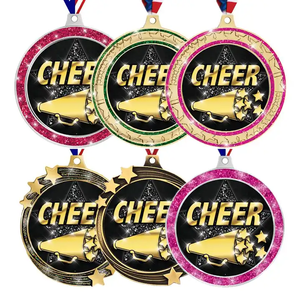 High Quality Metal Sports Medal Custom Insert Cheerleading Glitter Medals