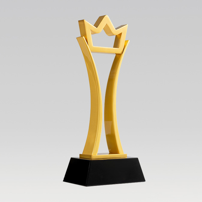 High Quality Customized Shape Gold Silver Bronze Metal Crown With Crystal Base Business Gift Custom Logo Trophy Award