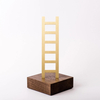 High Quality Customized Shape Gold Silver Bronze Metal Ladder With Wood Base Business Gift Custom Logo Trophy Awards