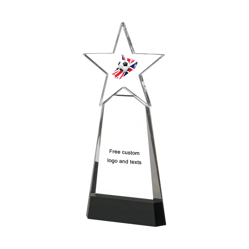 Noble Manufacturer Wholesale Cheap Glass Plaque With Custom Printing Logo UK Gift Personalized Hand Crafts Soccer Trophy Award