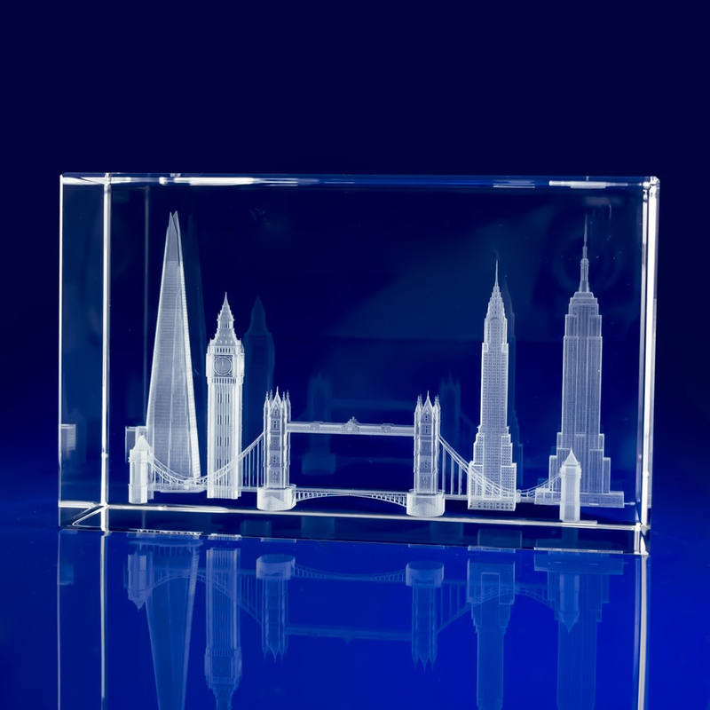 Noble Manufacturer Wholesale Crystal Cube With 3D Laser Building UK Gift Personalized Custom Logo Trophy Award Hand Crafts