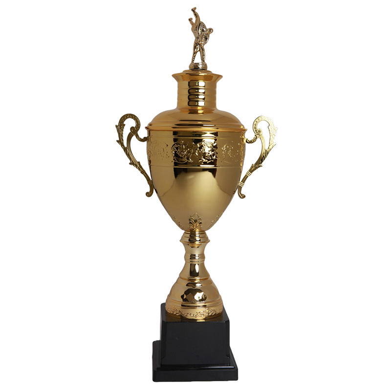 2024 New Design Different Size Custom Made Marble Base Sports Golf Soccer Basketball Marathon Custom Logo Gold Metal Gold Sports Karate Trophy Cup 