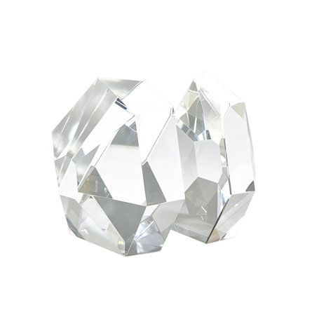 Noble Manufacturer Transparent Crystal Achievement Custom Bespoke Logo Business School Office Desk Gift Hand Craft Bookend