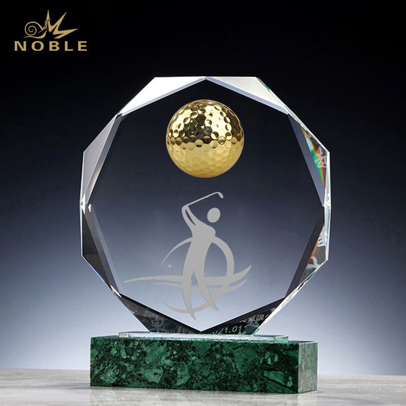 Noble Marble Metal Golf Ball Crystal Outdoor Sports Customized Personalized Bespoke Golf Trophy Award