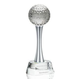 Noble High Quality Crystal Gold Ball Business Gift Sports Awards Custom Bespoke Logo Golf A Hole in One Trophy Hand Craft