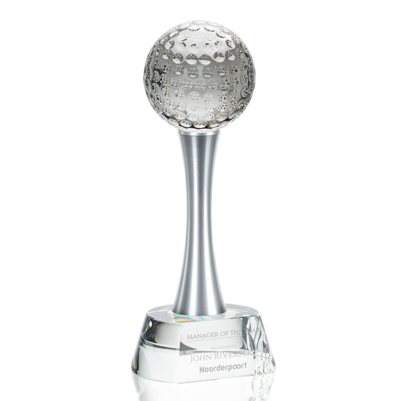 Noble High Quality Crystal Gold Ball Business Gift Sports Awards Custom Bespoke Logo Golf A Hole in One Trophy Hand Craft