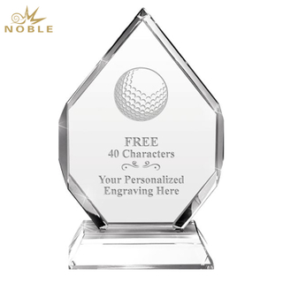 Noble Peak Crystal Glass Outdoor Sports Customized Personalized Bespoke Logo Golf Trophy Award
