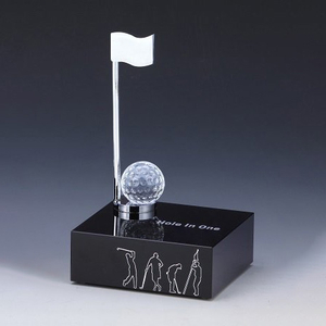Noble High Quality K9 Crystal Business Gift Sports Awards Custom Bespoke Logo Golf A Hole in One Trophy Hand Craft