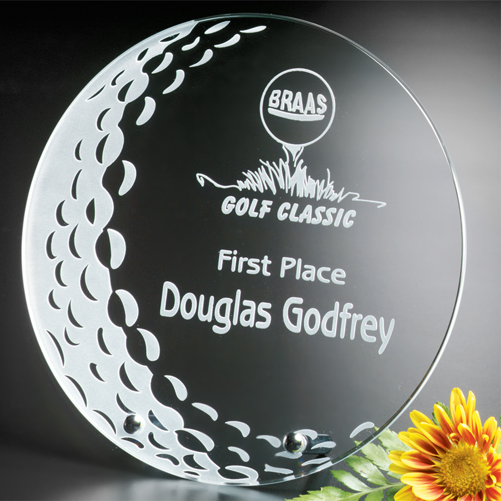 Noble High Quality Crystal Glass Business Gift Sports Awards Custom Bespoke Logo Golf A Hole in One Trophy Hand Craft
