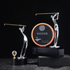 Noble High Quality K9 Crystal With 3D Laser Business Gift Sports Awards Custom Bespoke Logo Golf A Hole in One Trophy Hand Craft