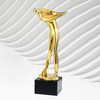Noble High Quality Gold Metal Golf With Crystal Base Business Gift Sports Awards Custom Bespoke Logo Golf A Hole in One Trophy