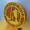 Noble High Quality Gold Metal Golf With Wood Business Gift Sports Awards Custom Bespoke Logo Golf A Hole in One Trophy