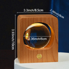 Noble Crystal Ball With 3D Laser Engraving Picture Inside With LED Wood Frame Pet Gift