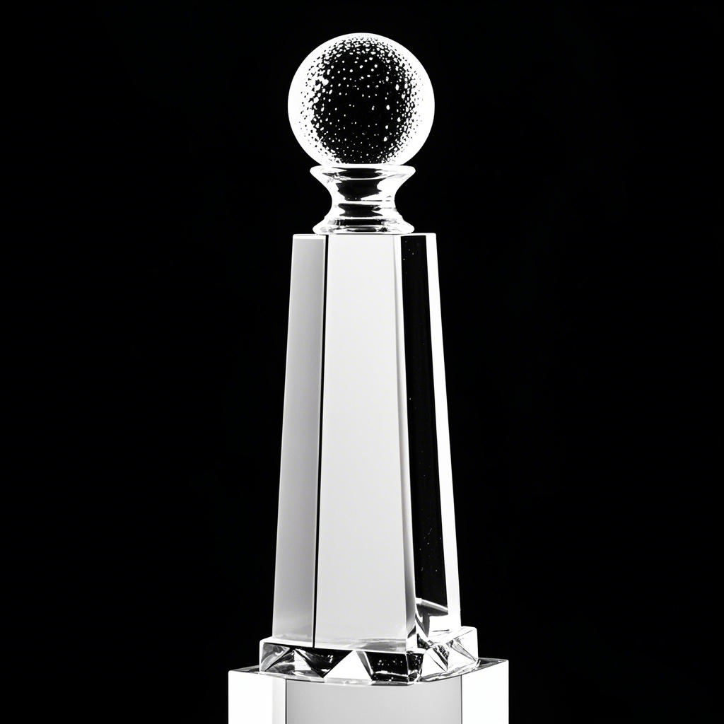 Noble Manufacturer Golf Ball Crystal Glass Outdoor Sports Gift Customized Personalized Bespoke Logo Golf Trophy Award Hand Craft