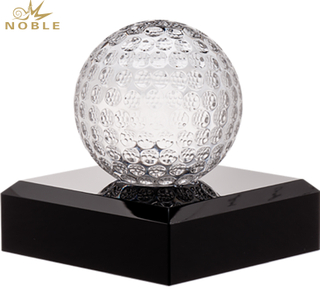 Noble Crystal Glass Ball Custom Logo Golf Trophy Award