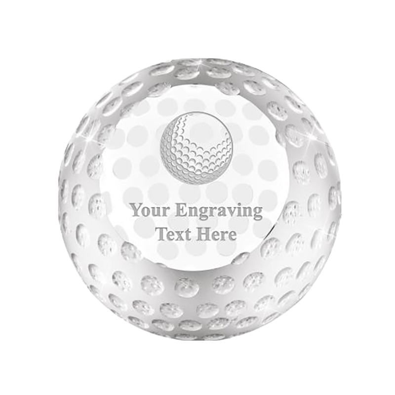 Noble Crystal Glass Golf Ball Custom Logo Golf Trophy Award