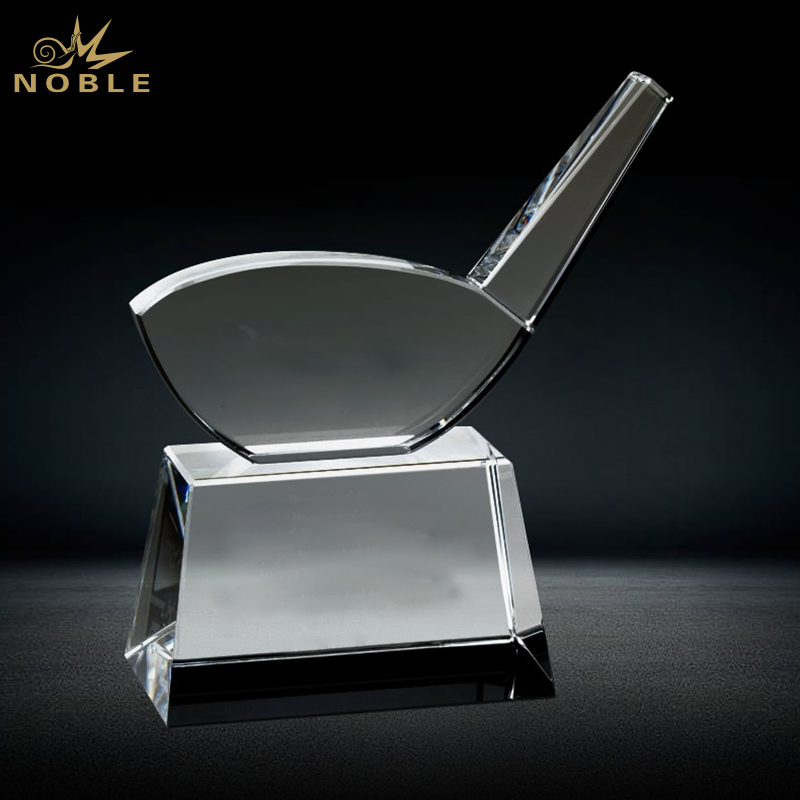 Noble Crystal Glass Golf Ball Custom Logo Golf Trophy Award