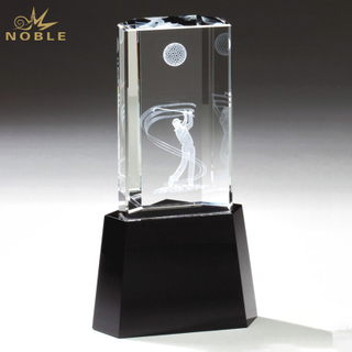 Noble Crystal Glass Golf Ball Custom Logo Golf Trophy Award