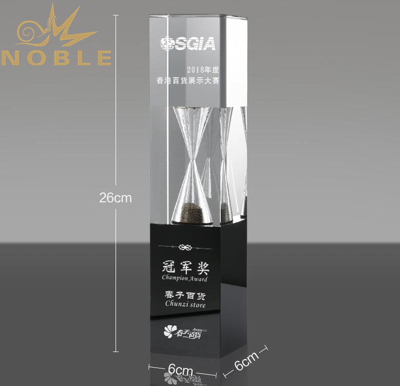 New Design Crystal Cube Award with Hourglass 