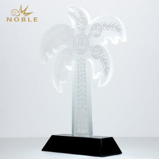 Custom Made Cutout Crystal Palm Trophy Islam Romadan Trophy