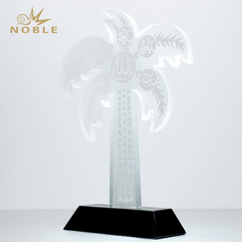 Custom Made Cutout Crystal Palm Trophy Islam Romadan Trophy