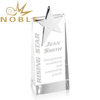 Noble Free Engraving High Quality Custom Crystal Wedge Trophy with Metal Star