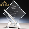 Noble New Design Free Mold Metal Base Custom Glass Trophy