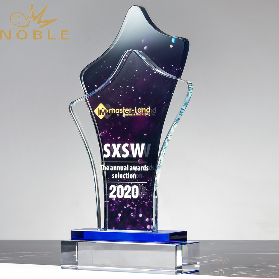 Custom Color Printing High Quality Crystal Plaque Trophy