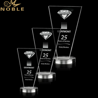 Custom Crystal Diamond Plaque Trophy with Free Engraving
