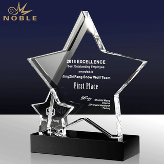 New Design Clear Star Crystal Custom Award Trophy