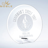 New Design Custom Jade Glass Plaque Trophy with Metal Pole