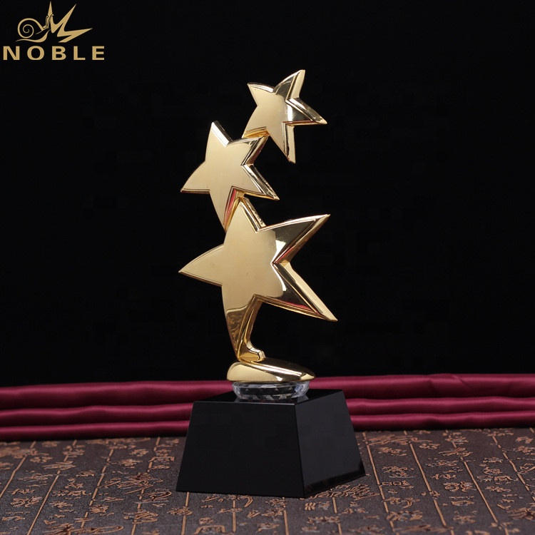 Wholesale Trophy Custom Metal Star Awards with Crystal Base