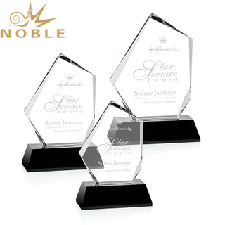 High Quality Clear Crystal Iceberg Custom Plaque Trophy on Black Base