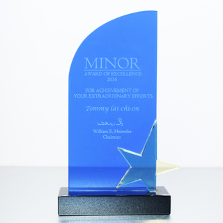 Hot Selling Wholesale Customized K9 Business Gifts Blue Crystal Trophy Star Crystal Awards