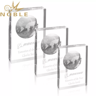 Custom K9 Crystal Globe Award with Free Engraving