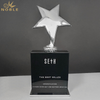  Crystal Metal Star Trophy Award with Black Base for Elegant Company Awards