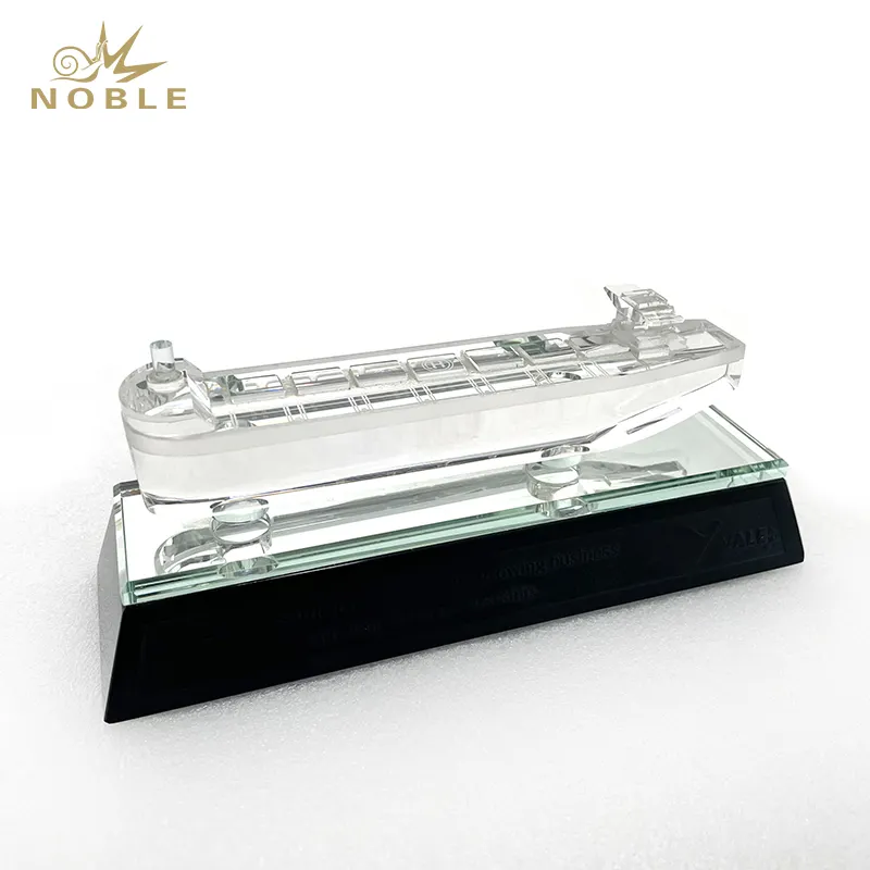 Noble Best Selling 3D Crystal Ship Model Souvenir Gift Custom Crystal Tanker Replica