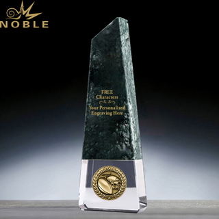 Free Enegraving Marble Obelisk Trophy With Custom Metal Medals 