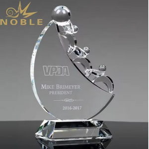 Noble High Quality Custom Business Souvenir Cooperation Award Crystal Teamwork Trophy