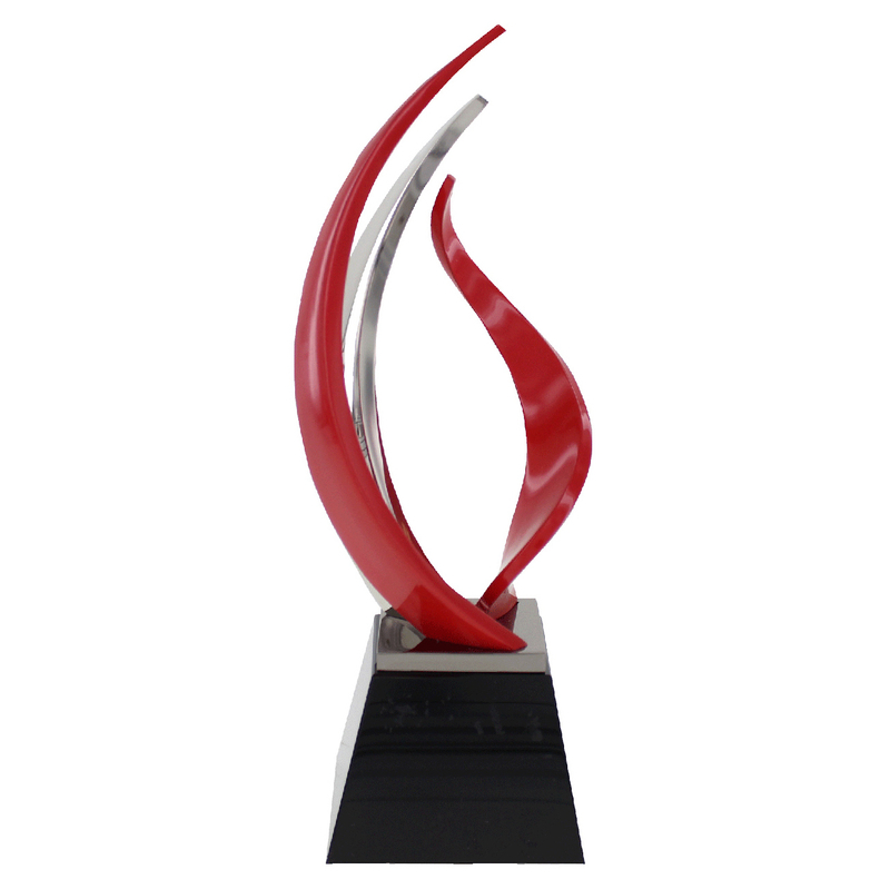 High Quality Customized Shape Gold Silver Bronze Metal Red And Silver Bands Custom Corporate Trophy Awards