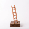 High Quality Customized Shape Gold Silver Bronze Metal Ladder With Wood Base Business Gift Custom Logo Trophy Awards