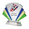 Noble Manufacturer Wholesale Crystal Glass Plaque With Custom Logo UK Gift Sport Soccer Trophy Award Hand Craft
