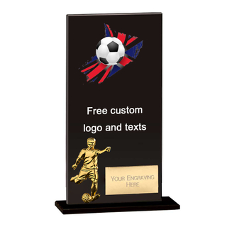 Noble Manufacturer Wholesale Cheap Glass Plaque With Custom Printing Logo UK Gift Personalized Hand Crafts Soccer Trophy Award