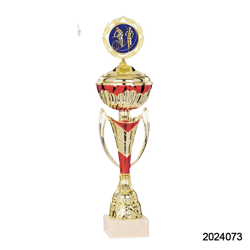 2024 New Design Different Size Custom Made Marble Base Sports Golf Soccer Basketball Marathon Custom Logo Silver Metal Gold Dance Trophy Cup 