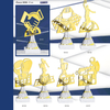 2024 New Design Different Size Custom Made Marble Base Sports Golf Soccer Basketball Marathon Custom Cut Metal With Marble Base Trophy Cup 