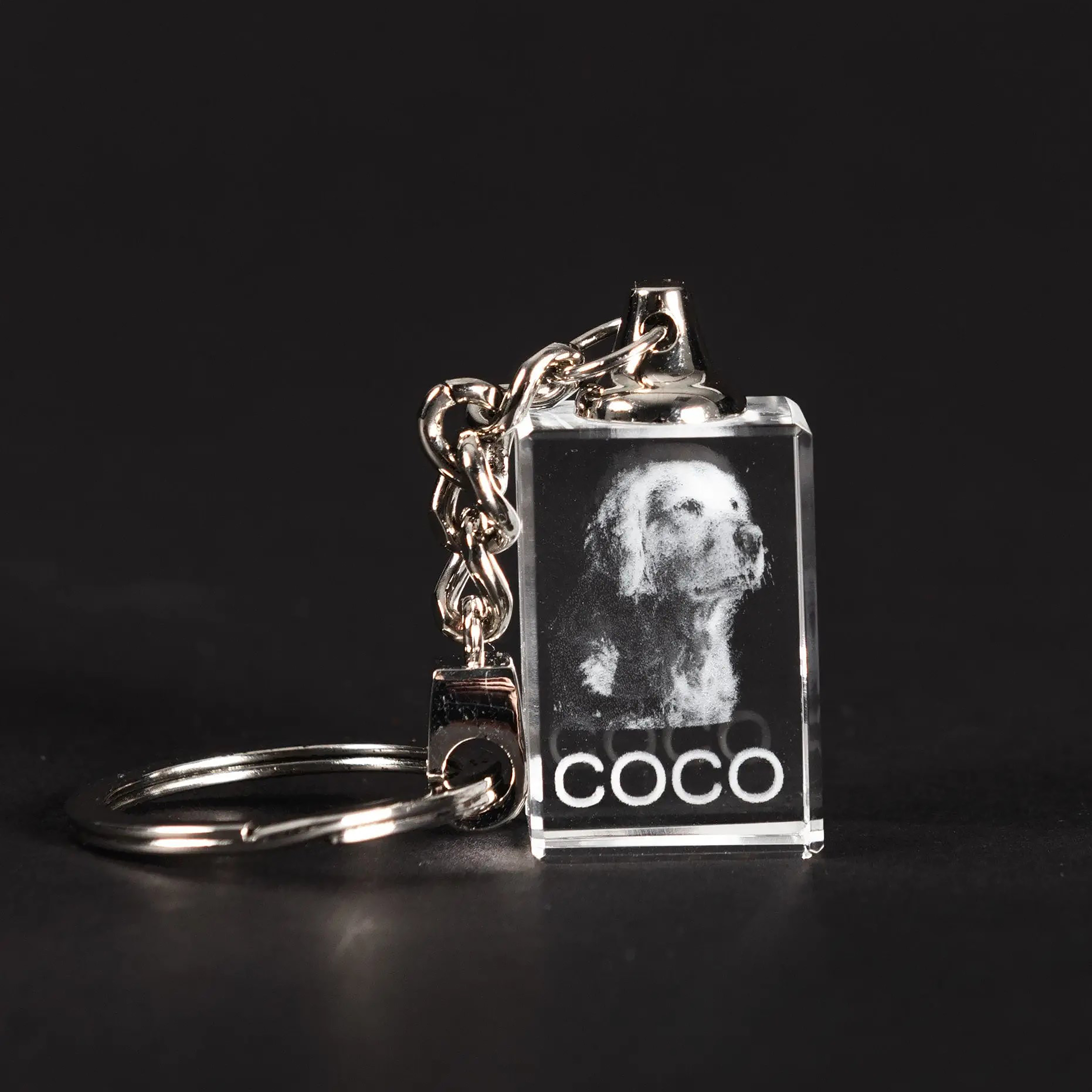 Noble Manufacturer Wholesale UK Gift Personalized Pet Crystal Glass Dog Souvenir Plaque Hanger Key Chain