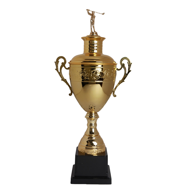 2024 New Design Different Size Custom Made Marble Base Sports Golf Soccer Basketball Marathon Custom Logo Gold Metal Gold Golf Sports Trophy Cup 