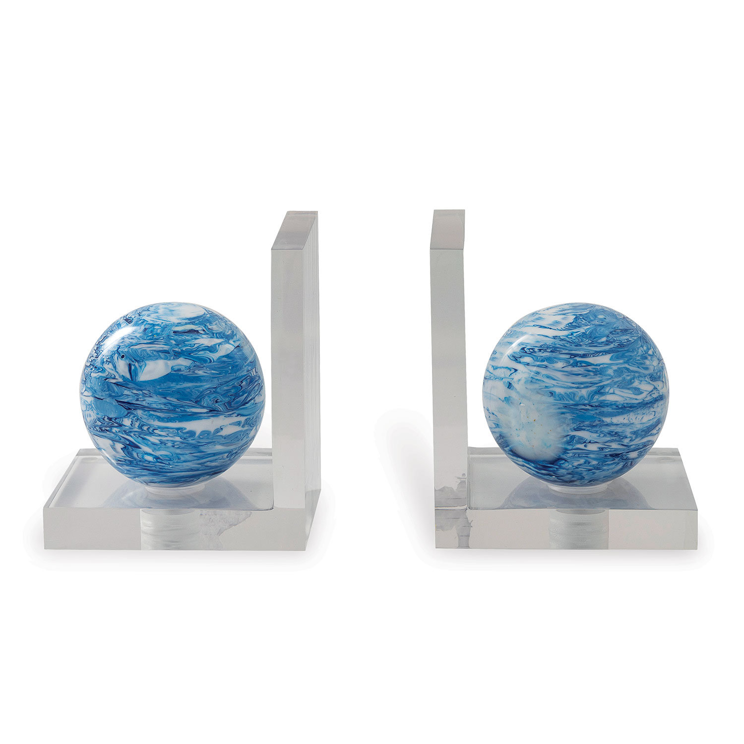 Noble Manufacturer Transparent Crystal With Artglass Glaze Ball Custom Bespoke Logo Business School Office Desk Gift Bookend