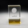 Noble High Quality 3D Laser Crystal Cube Golf Ball Golfer Sports Awards Custom Bespoke Logo Golf A Hole in One Trophy 