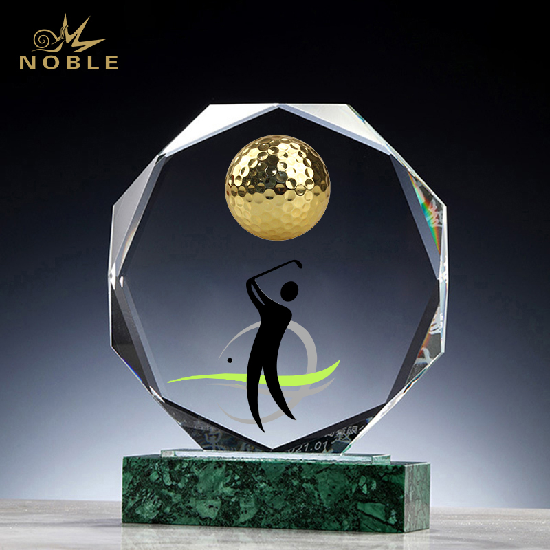 Noble Marble Metal Golf Ball Crystal Outdoor Sports Customized Personalized Bespoke Golf Trophy Award
